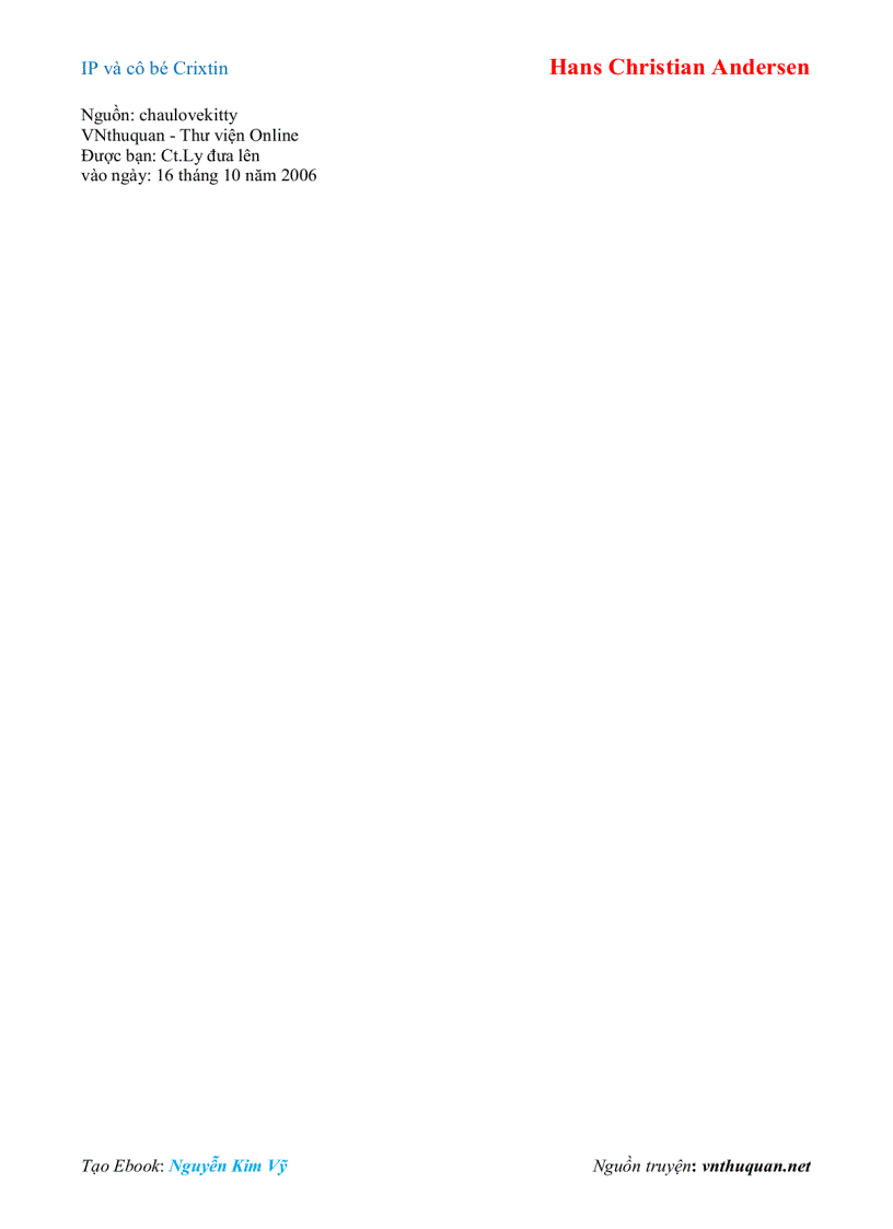 image for page Ebook IP và cô bé Crixtin Hans Christian Andersen