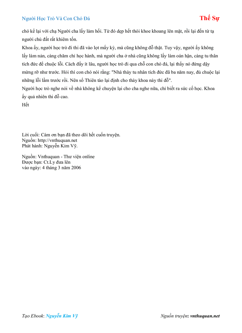 image for page Ebook Người Học Trò Và Con Chó Đá Thế Sự