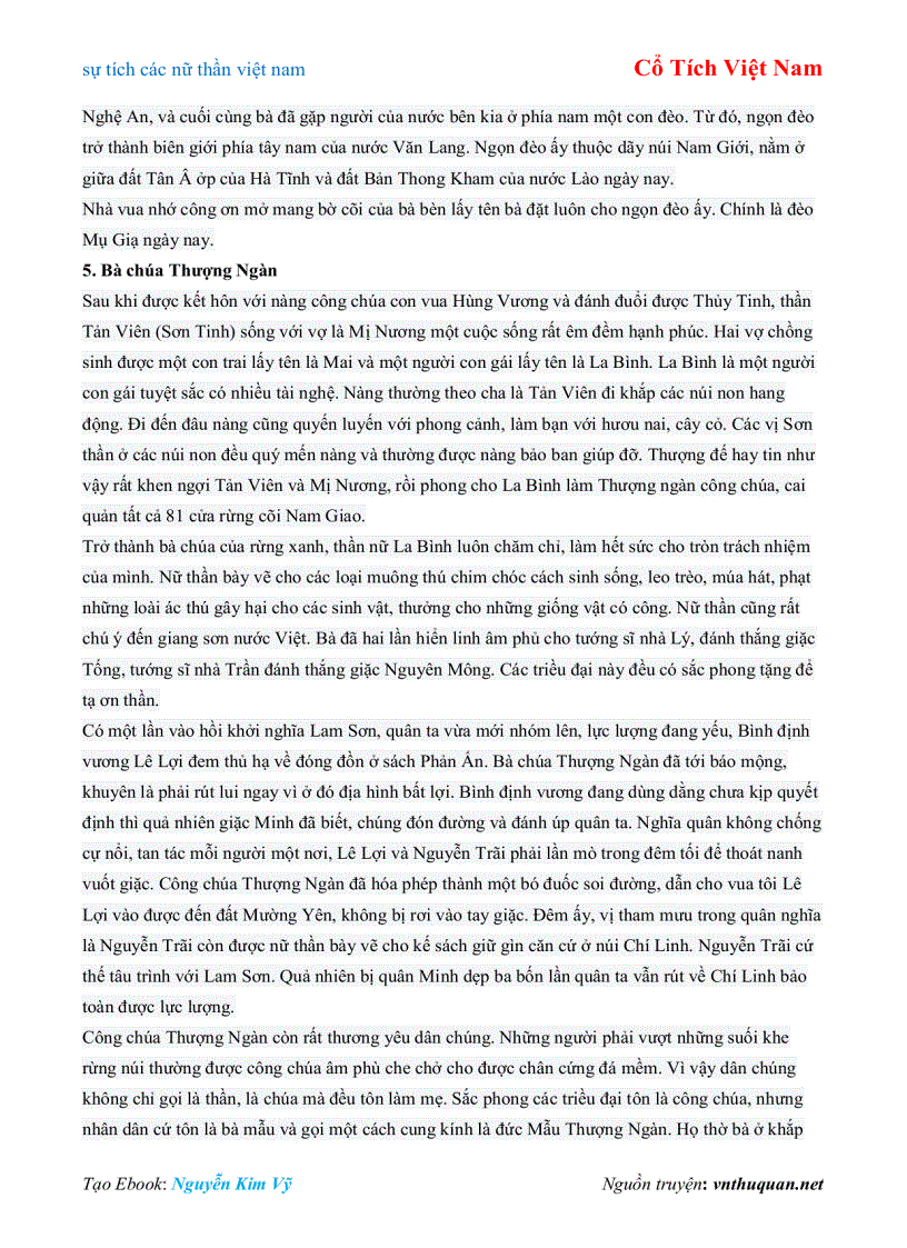 image for page Ebook sự tích các nữ thần việt nam