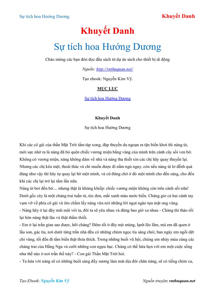 image for page Ebook Sự tích hoa Hướng Dương