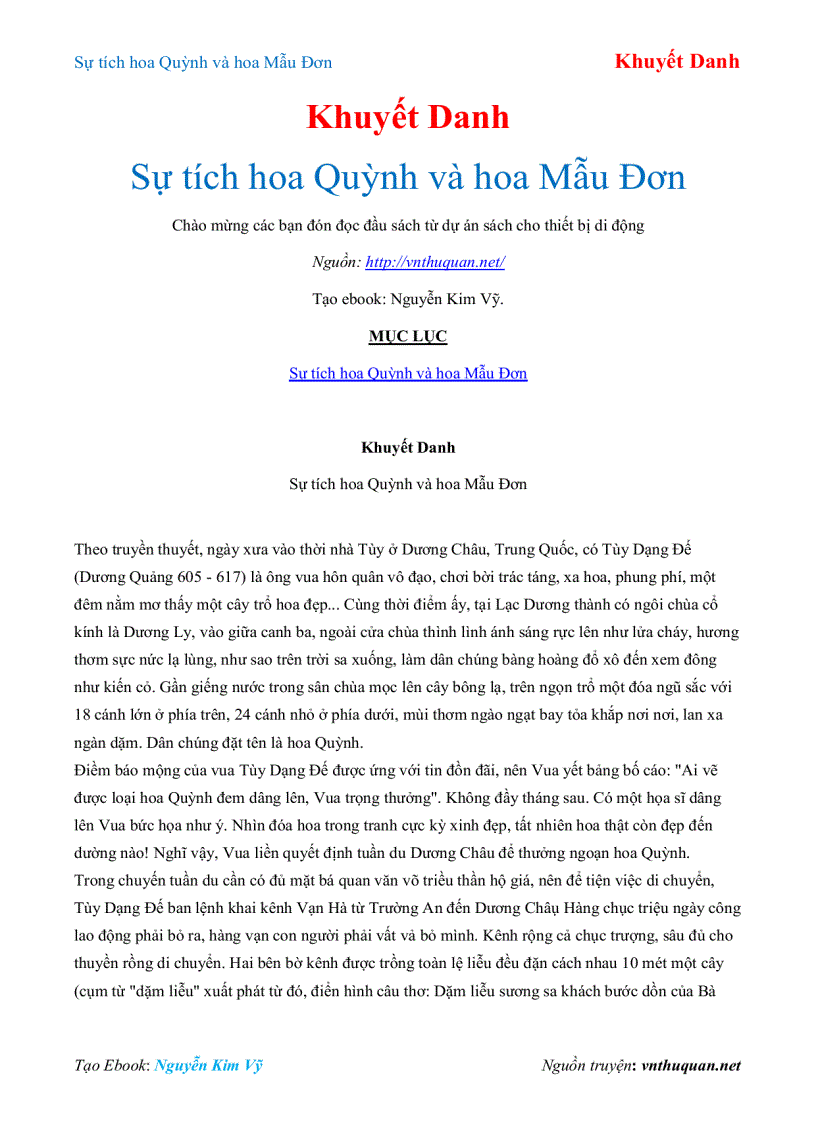 image for page Ebook Sự tích hoa Quỳnh và hoa Mẫu Đơn