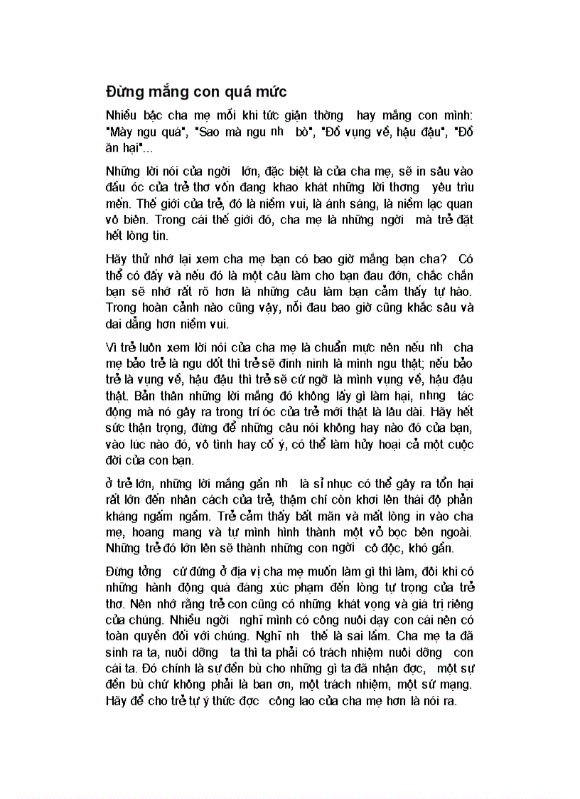 image for page Đừng mắng con quá mức