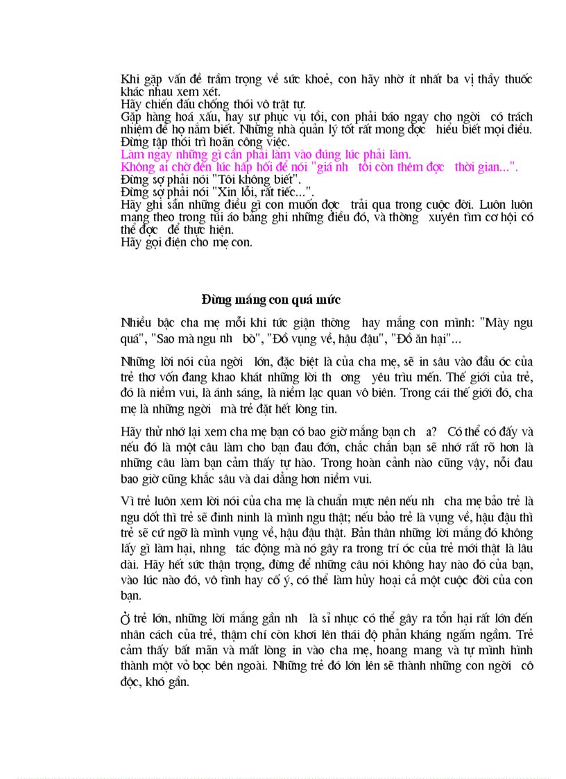 image for page Cuộc sống những lời khuyên của người cha