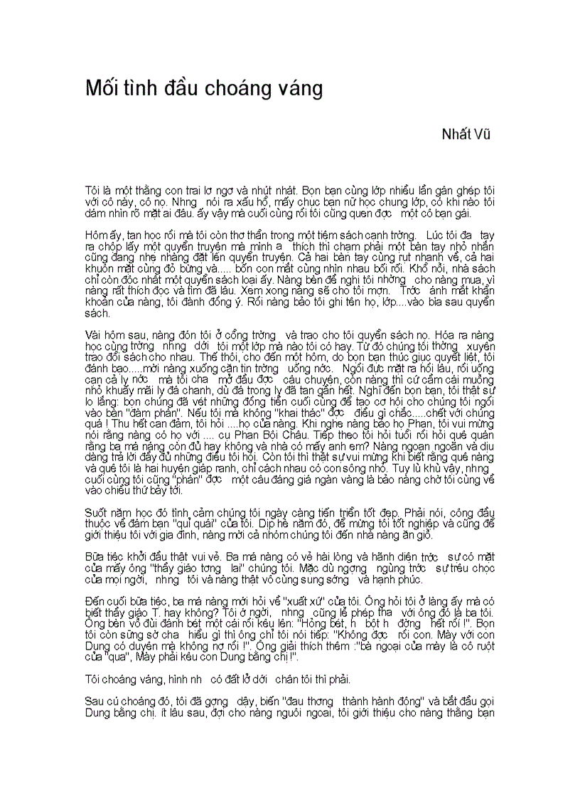 image for page Mối tình đầu choáng váng TRUYỆN NGẮN