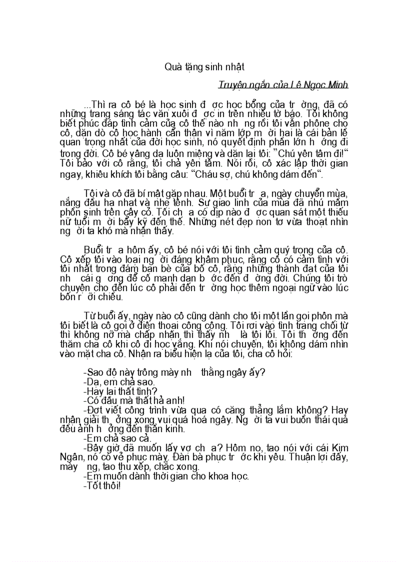 image for page Quà tặng sinh nhật Truyện ngắn của Lê Ngọc Minh 1