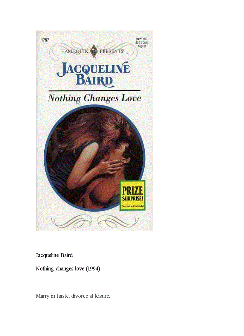 Ebook Baird Jacqueline Nothing changes love