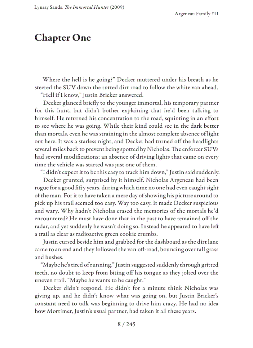 image for page Ebook The Immortal Hunter A Rogue Hunter Novel