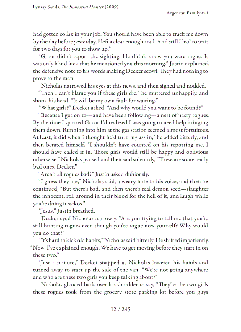 image for page Ebook The Immortal Hunter A Rogue Hunter Novel