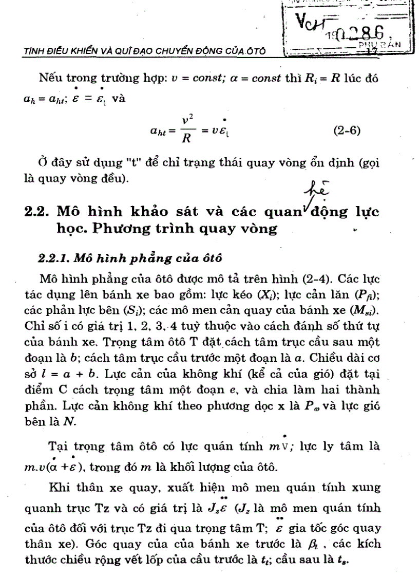 image for page Tính điều khiển và quỹ đạo chuyển động của ô tô