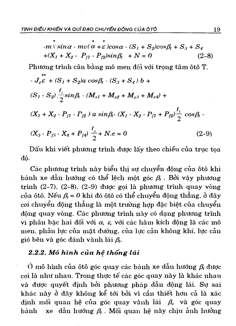 image for page Tính điều khiển và quỹ đạo chuyển động của ô tô