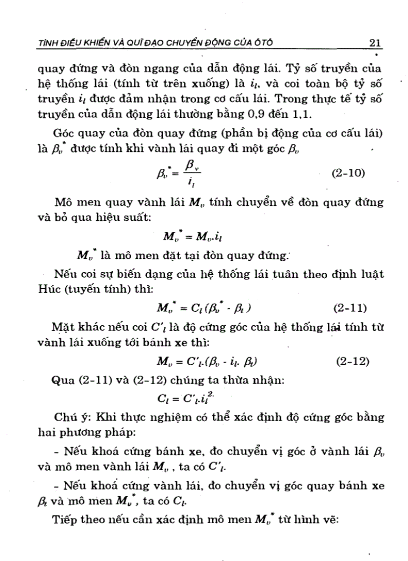 image for page Tính điều khiển và quỹ đạo chuyển động của ô tô