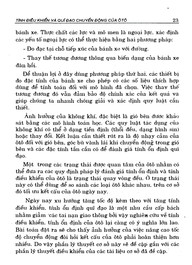 image for page Tính điều khiển và quỹ đạo chuyển động của ô tô