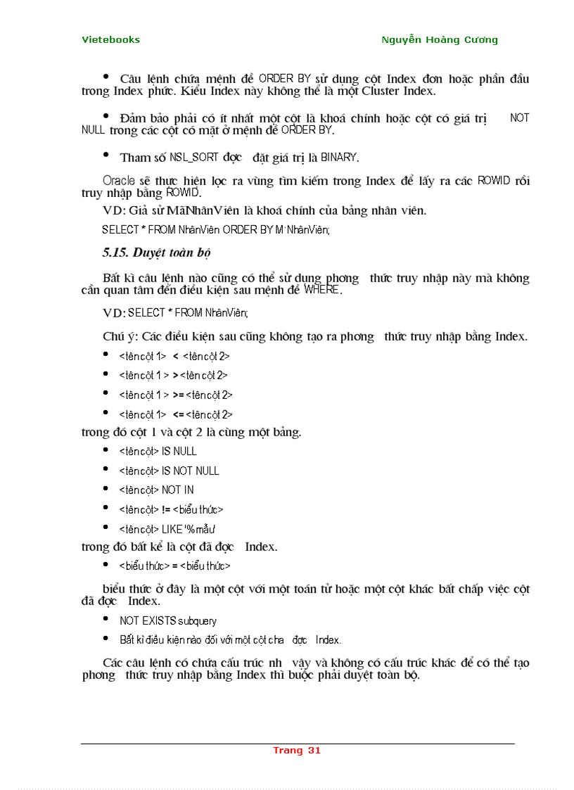 image for page Phân tích và tối ưu hóa câu lệnh SQL