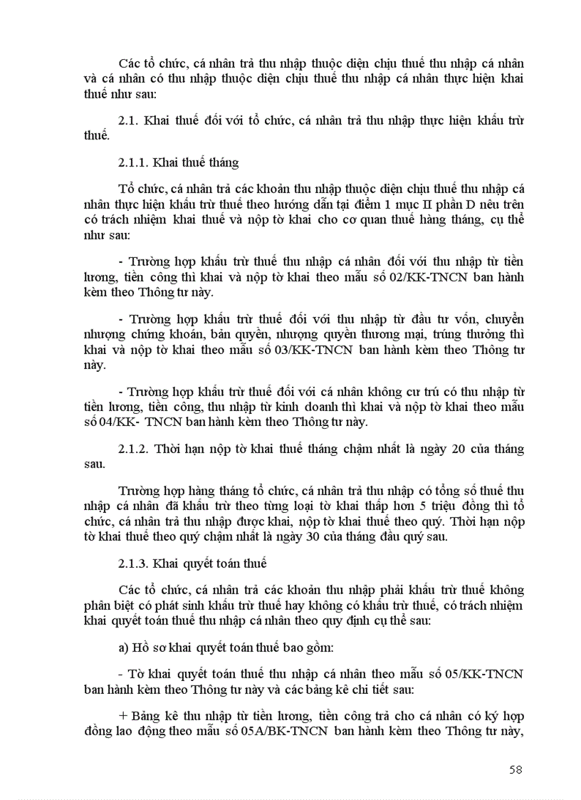 image for page THÔNG TƯ Hướng dẫn thi hành một số điều của Luật Thuế thu nhập cá nhân và hướng dẫn thi hành Nghị định số 100 2008 NĐ CP ngày 08 9 2008 của Chính phủ quy định chi tiết một số điều của Luật