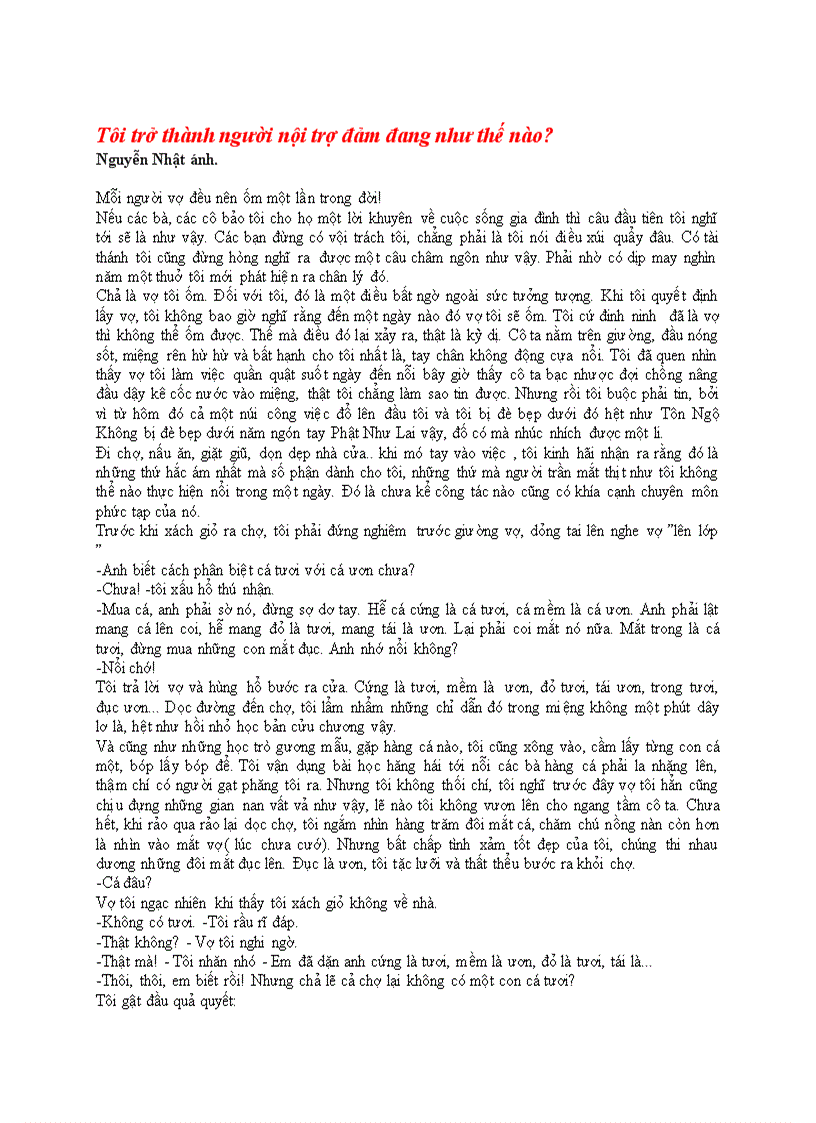 image for page Tôi trở thành người nội trợ đảm đang như thế nào truyện ngắn