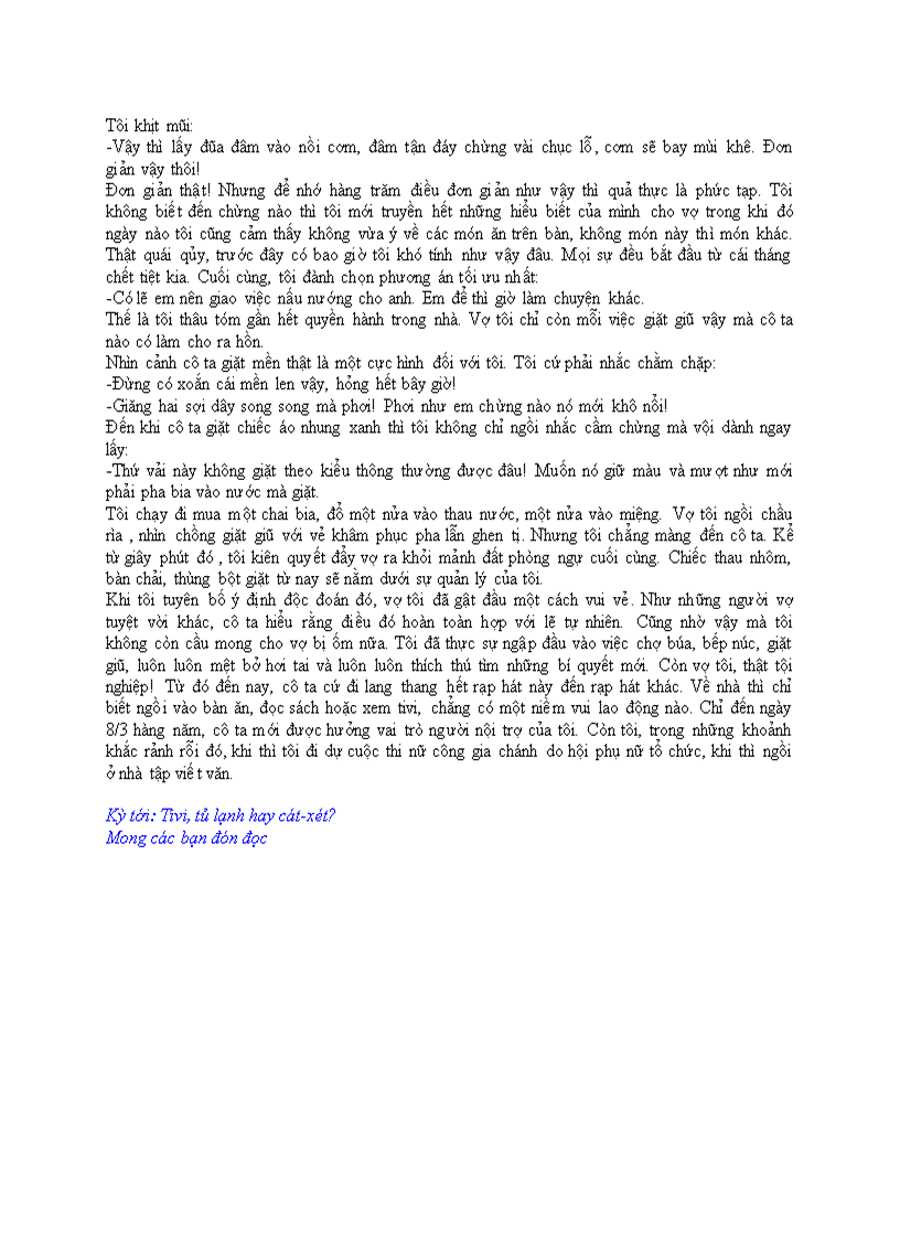 image for page Tôi trở thành người nội trợ đảm đang như thế nào truyện ngắn