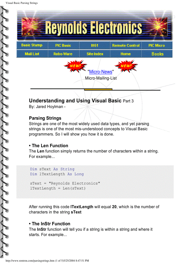 image for page Understanding Using Visual Basic