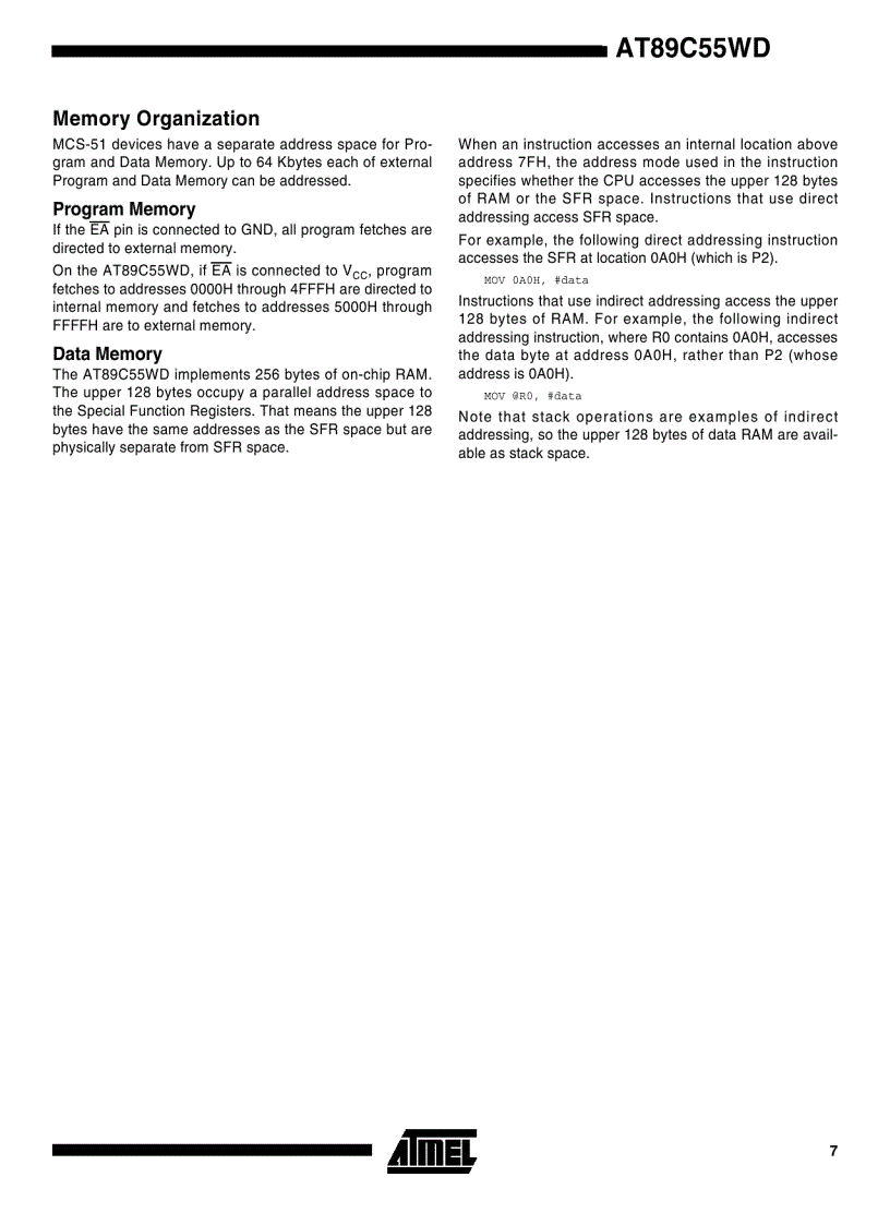 image for page 8 Bit Microcontroller with 4K Bytes Flash AT89C51 52 55 55WD 3