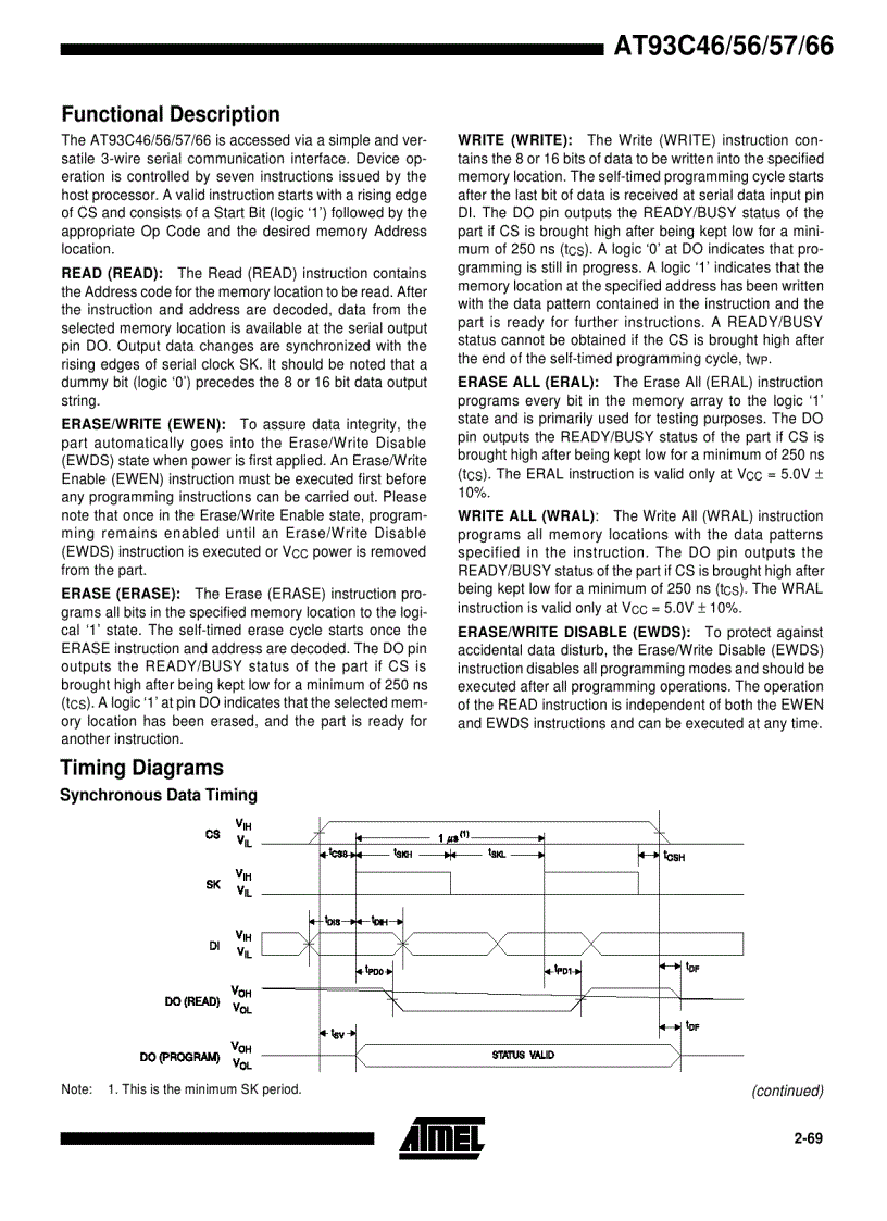 image for page 2 Wire Serial CMOS E2 PROM 1K 128 x 8 3