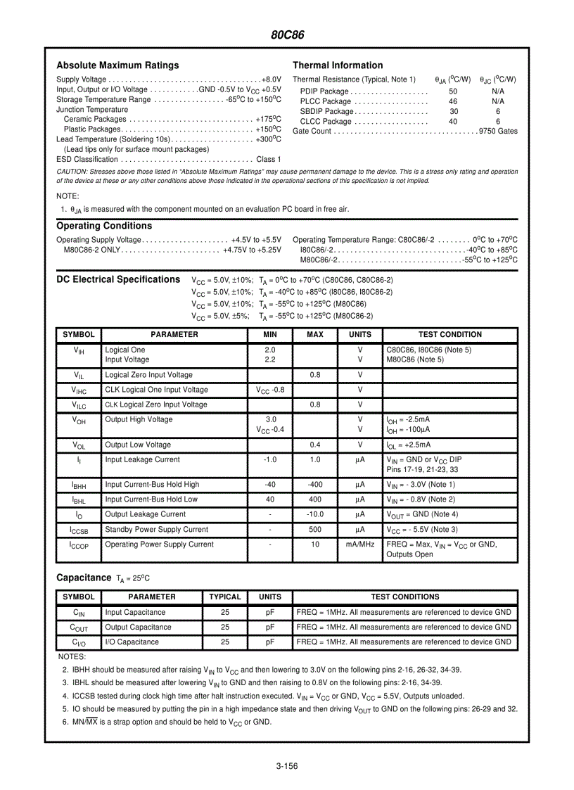 image for page 80C86 CMOS 16 Bit Microprocessor