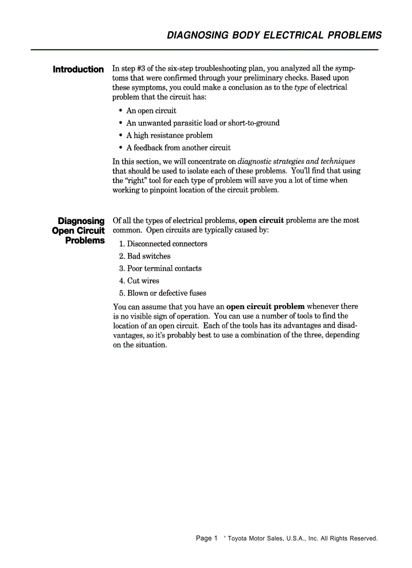 image for page Dianosing body electrical problems