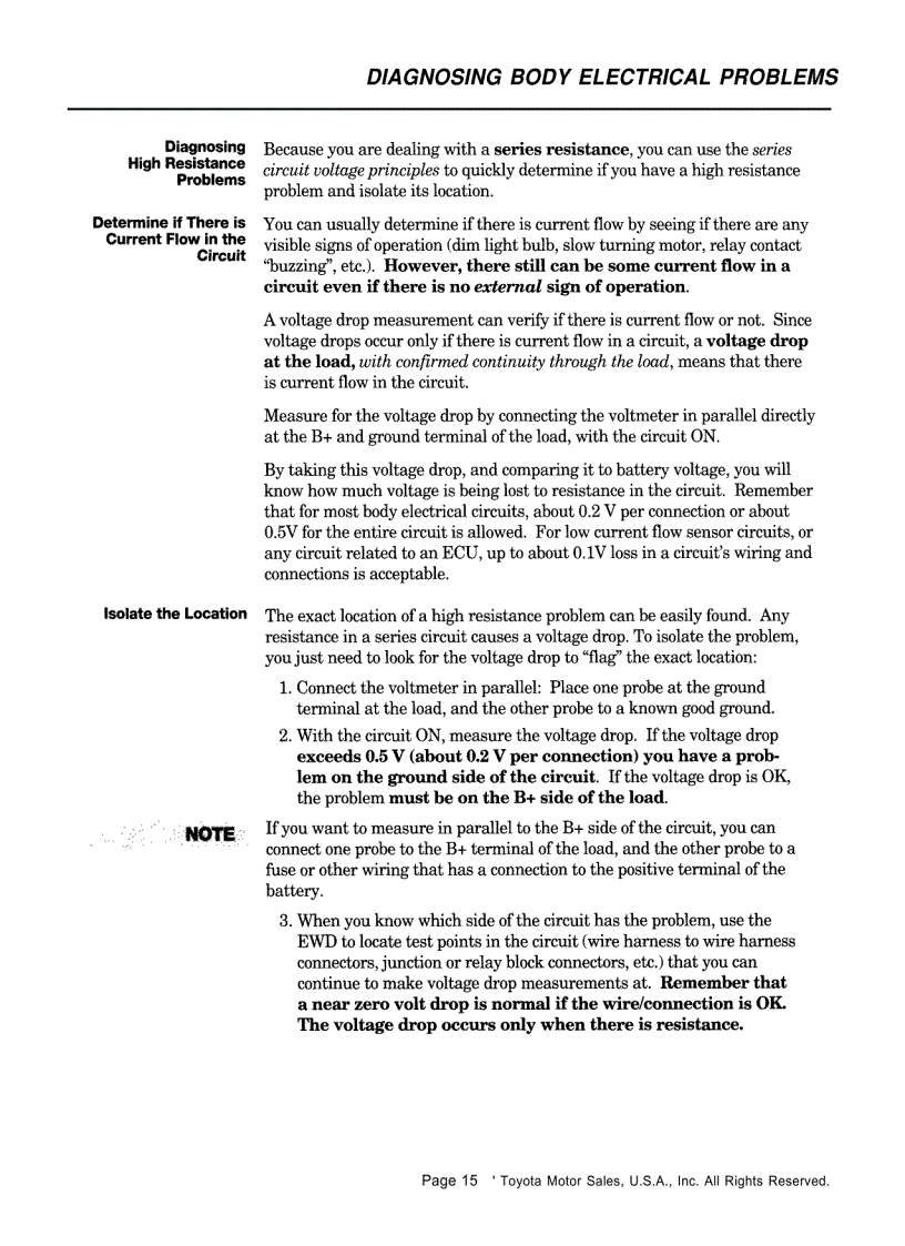 image for page Dianosing body electrical problems