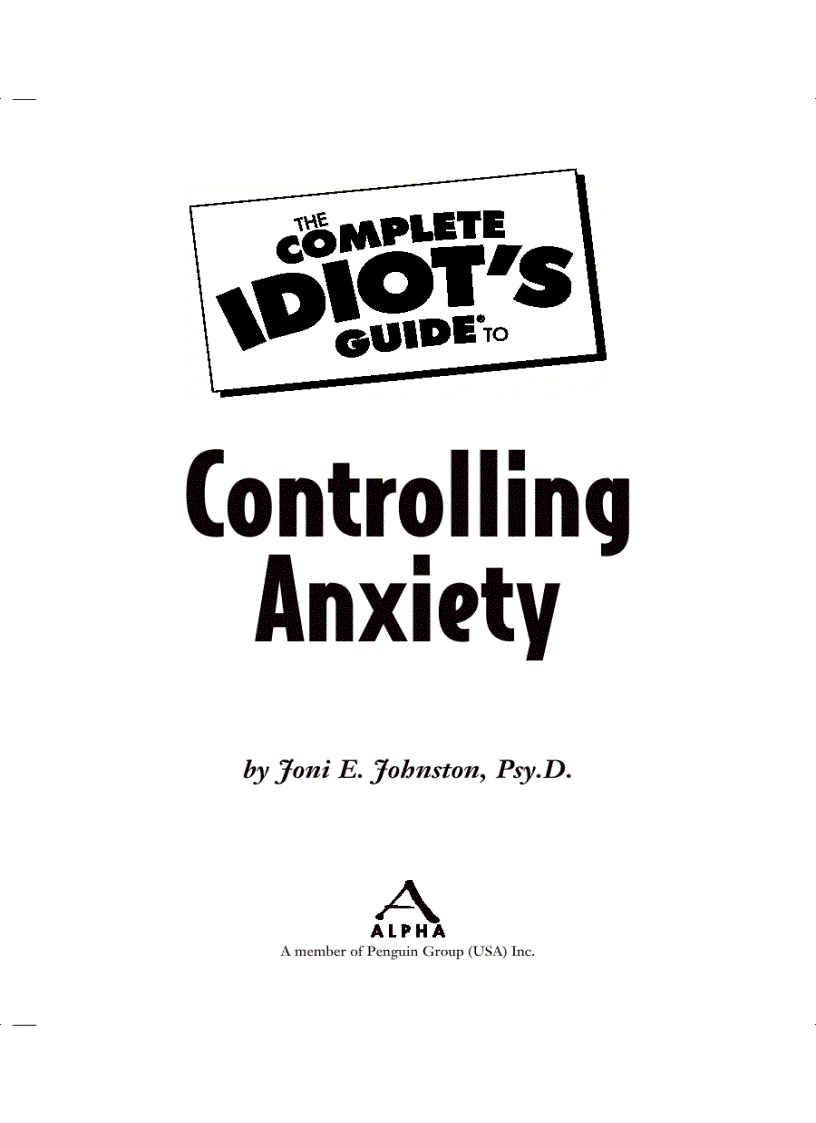 Controlling anxiety