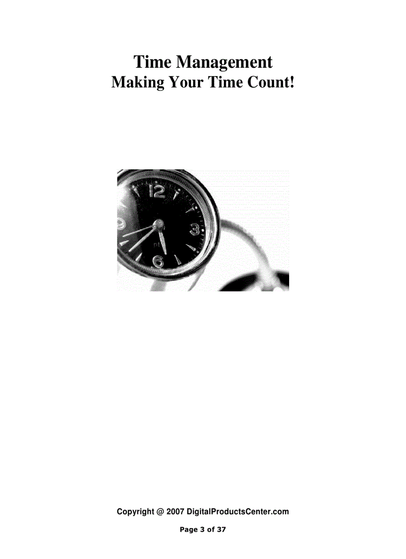 image for page Time Management Making Your Time Count And TIME POWER