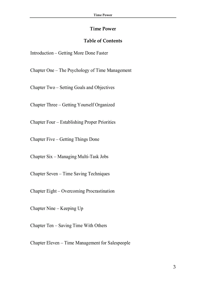 image for page Time Management Making Your Time Count And TIME POWER 1