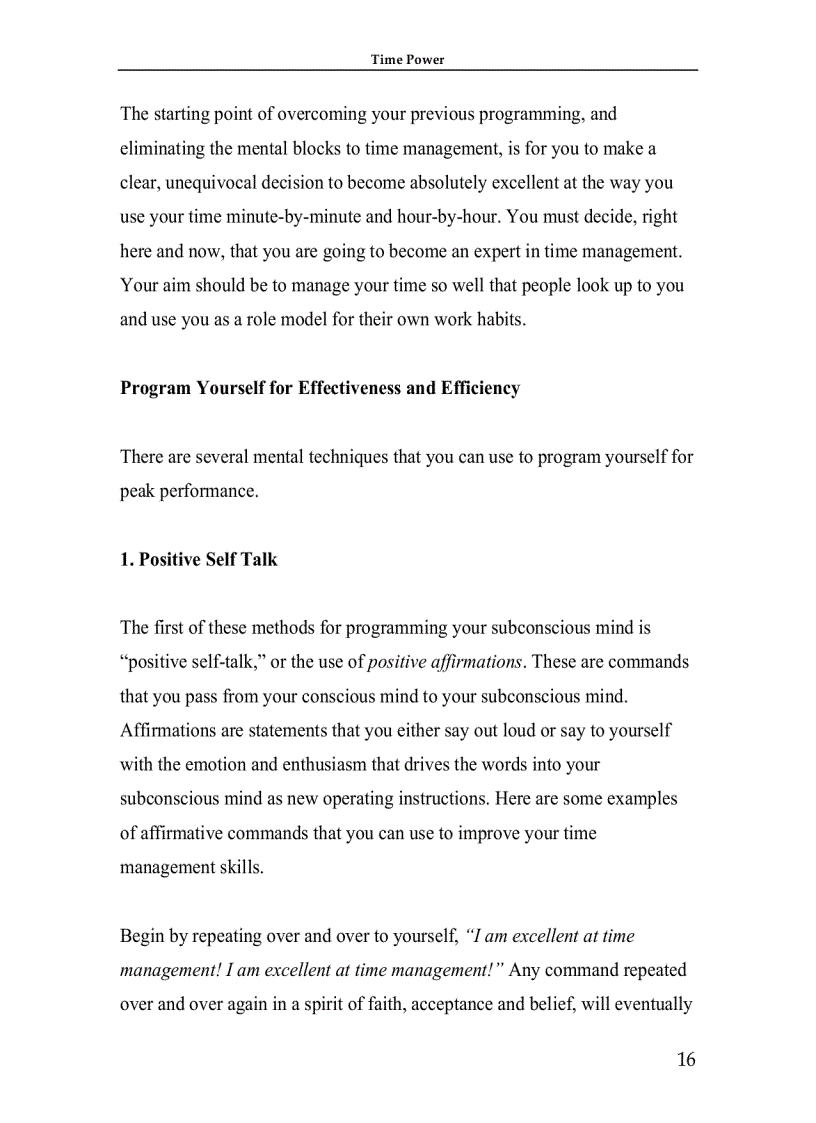 image for page Time Management Making Your Time Count And TIME POWER 1