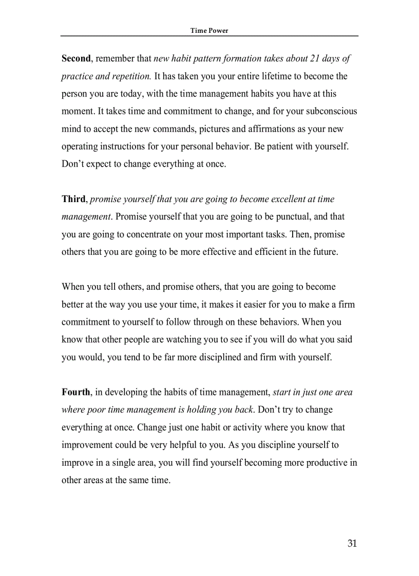 image for page Time Management Making Your Time Count And TIME POWER 1