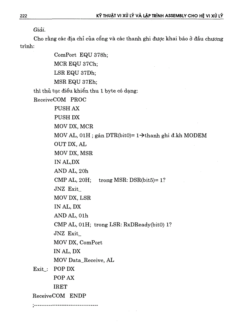 image for page Kỹ thuật vi xử lý và lập trình ASSEMBLY