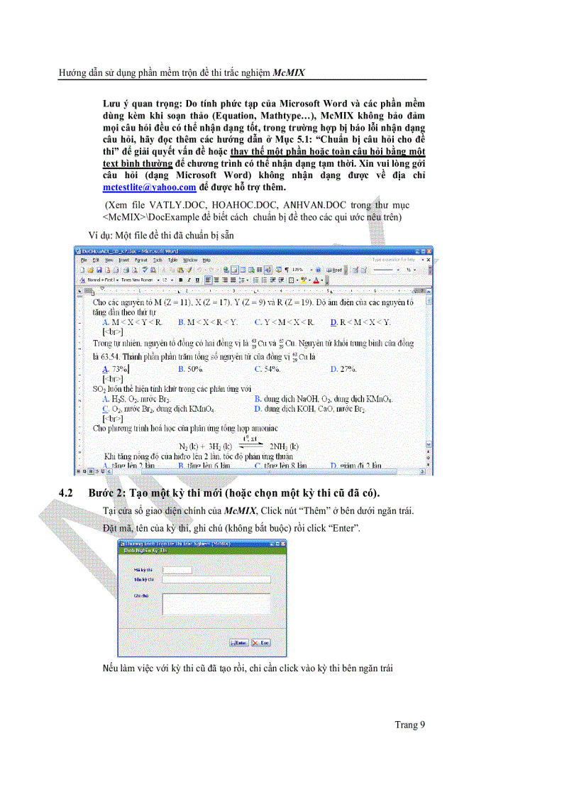 image for page Hươnggs dẫn sử dụng CHƯƠNG TRÌNH TRỘN ĐỀ THI CHẮC NGHIỆM McMix