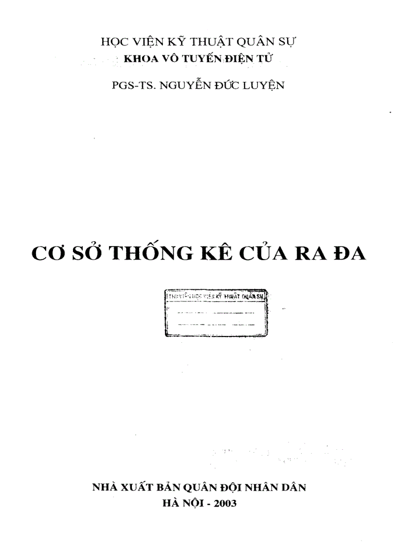 image for page Cơ Sở thống kê của RADA