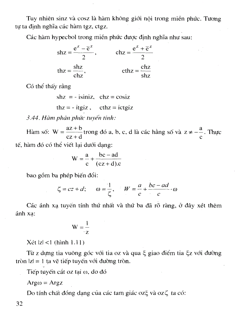 image for page Giáo Trình Cơ Sở hàm số biến số phức và ứng dụng