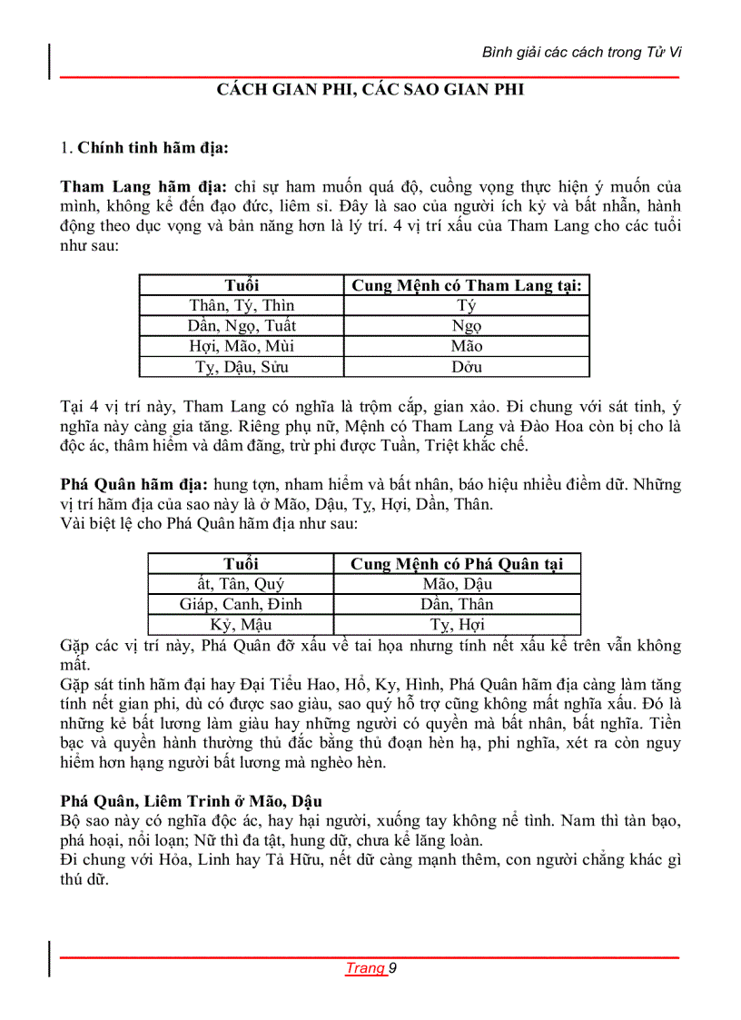 image for page Bình Giải các cách trong tử vi