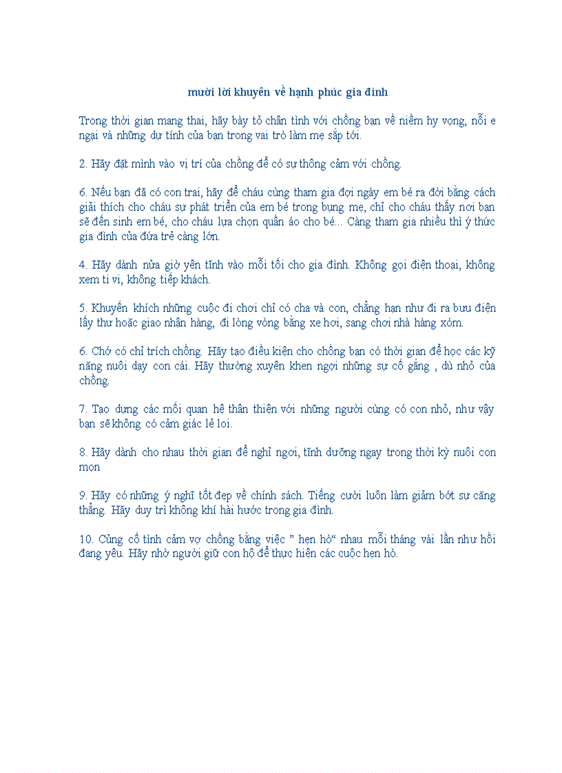 image for page 10 lời khuyên về hạnh phúc gia đình