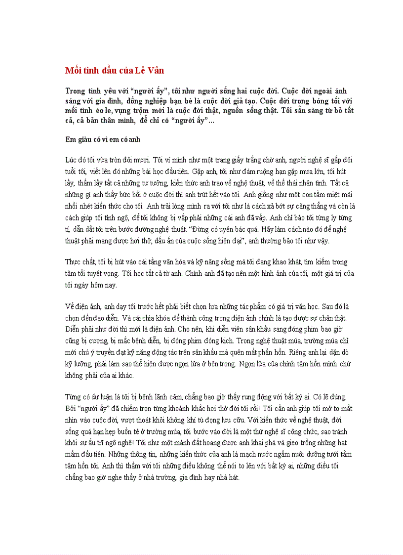 image for page Mối tình đầu của Lê Vân