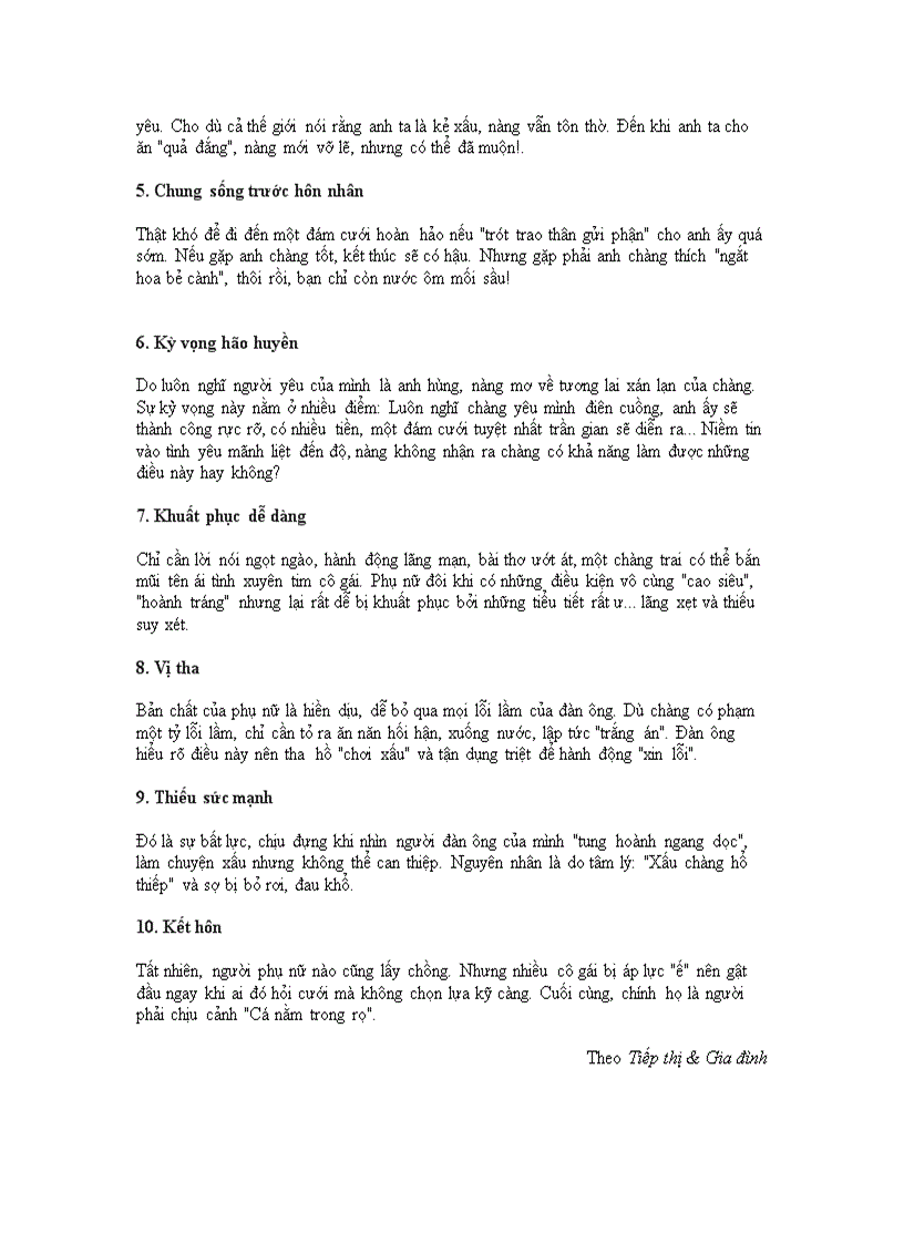 image for page 10 điều dại dột của phái đẹp khi yêu