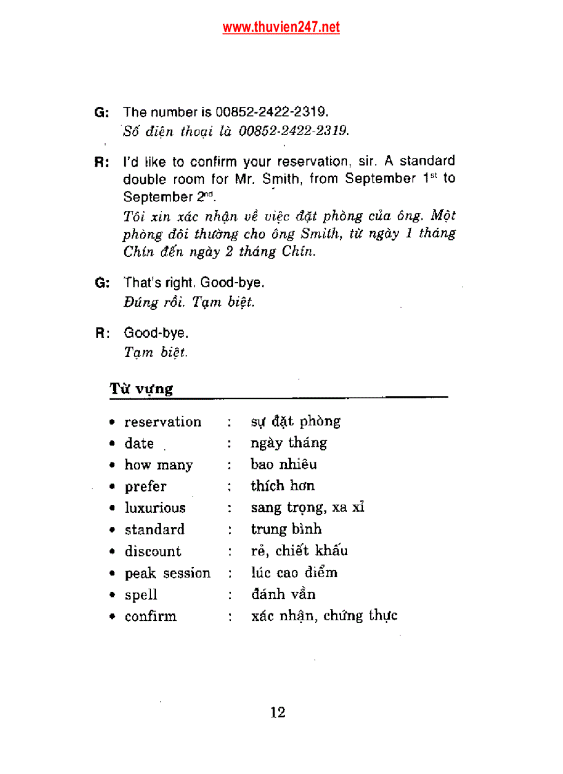 image for page Sách học Tiếng Anh Khách Sạn