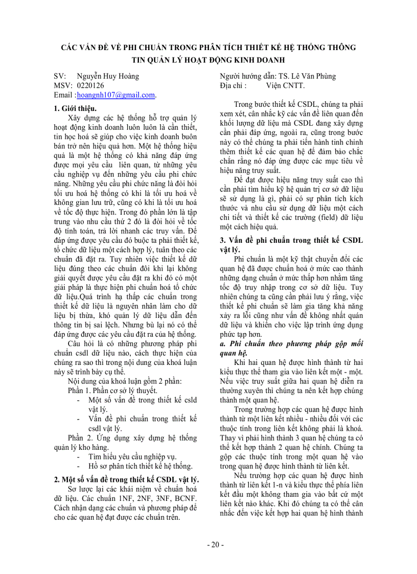 image for page Phân tích và thiết kế cơ sở dữ liệu cho doanh nghiệp vừa và nhỏ