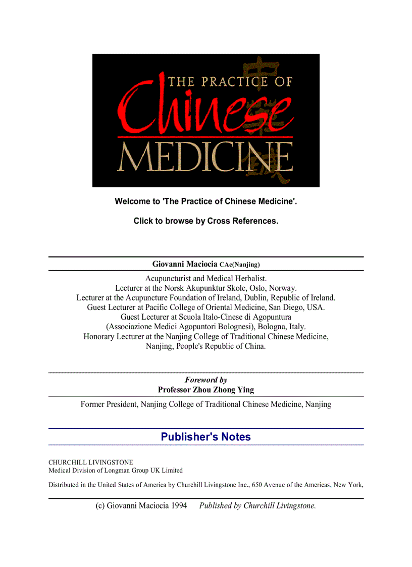 The practice of chinese medicine
