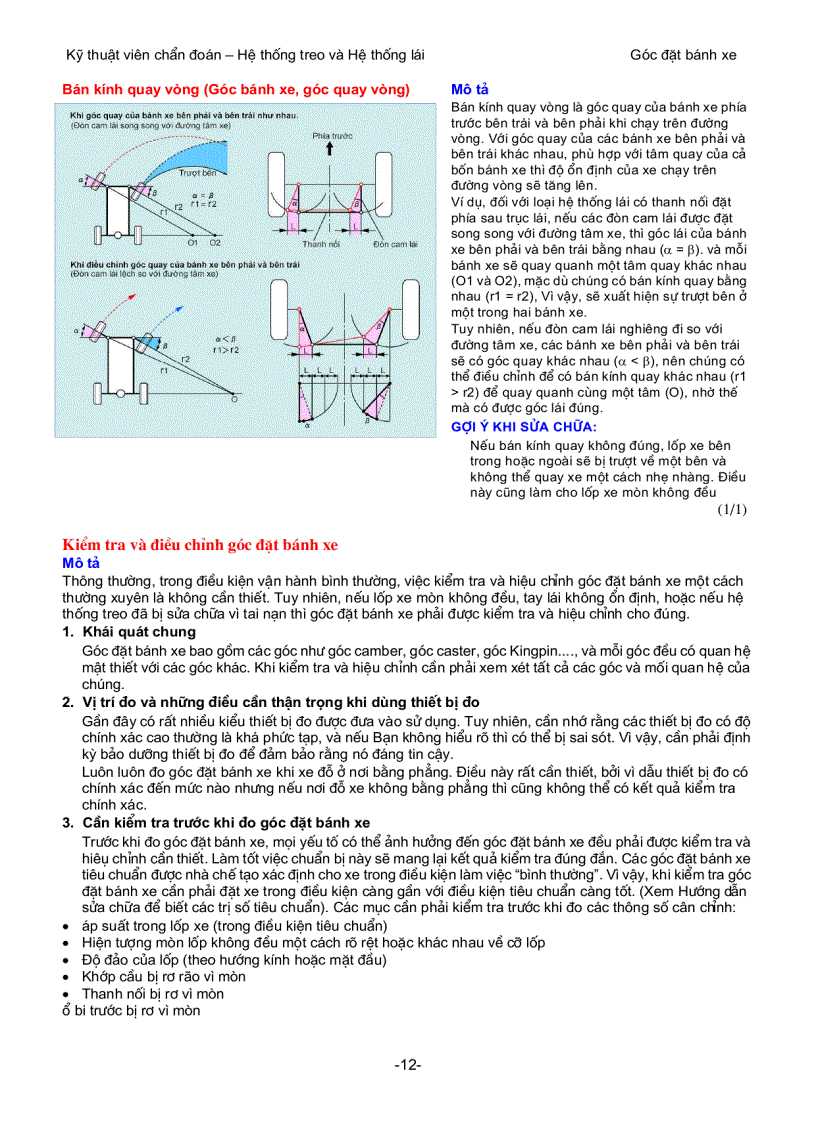 image for page Tìm hiểu góc đặt bánh xe của ô tô