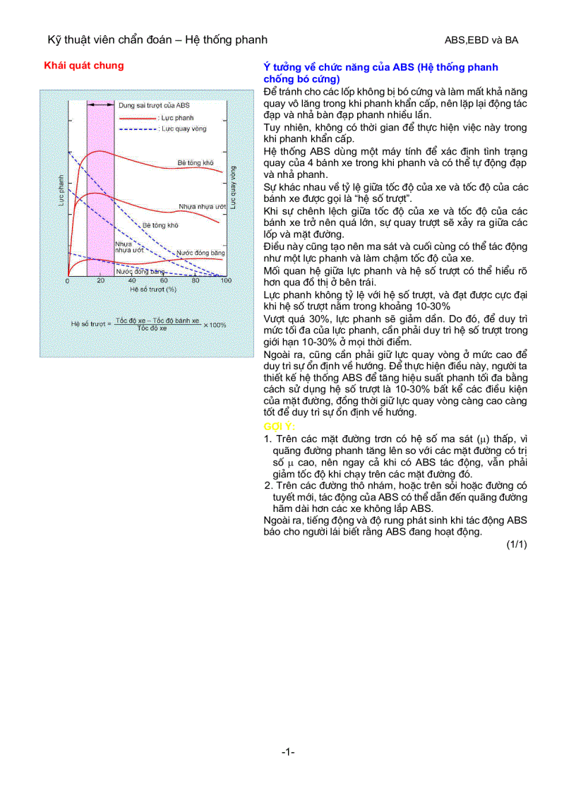 image for page Chẩn đoán về hệ thống phanh abs ebd và ba