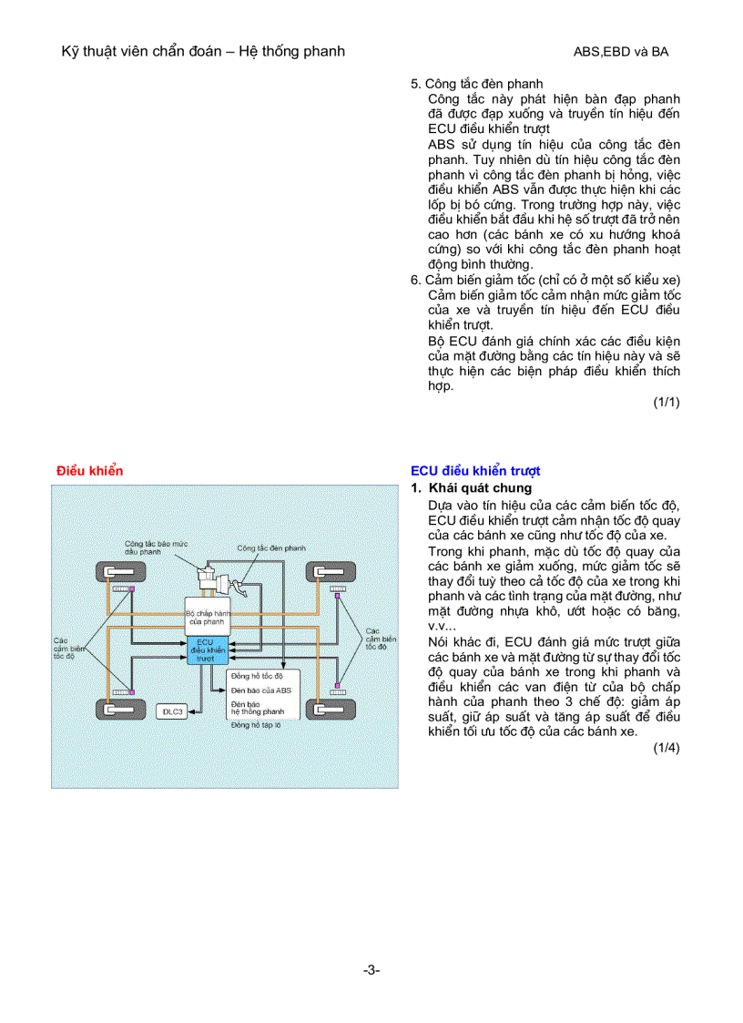 image for page Chẩn đoán về hệ thống phanh abs ebd và ba