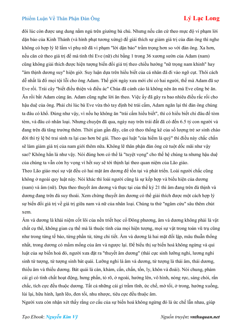 image for page Ebook Phiếm Luận Về Thân Phận Đàn Ông Lý Lạc Long