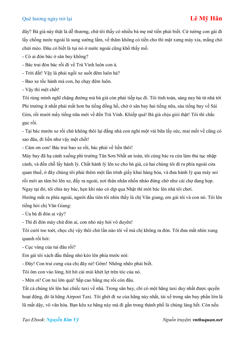 image for page Ebook Quê hương ngày trở lại Lê Mỹ Hân