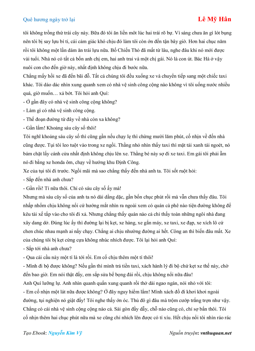 image for page Ebook Quê hương ngày trở lại Lê Mỹ Hân