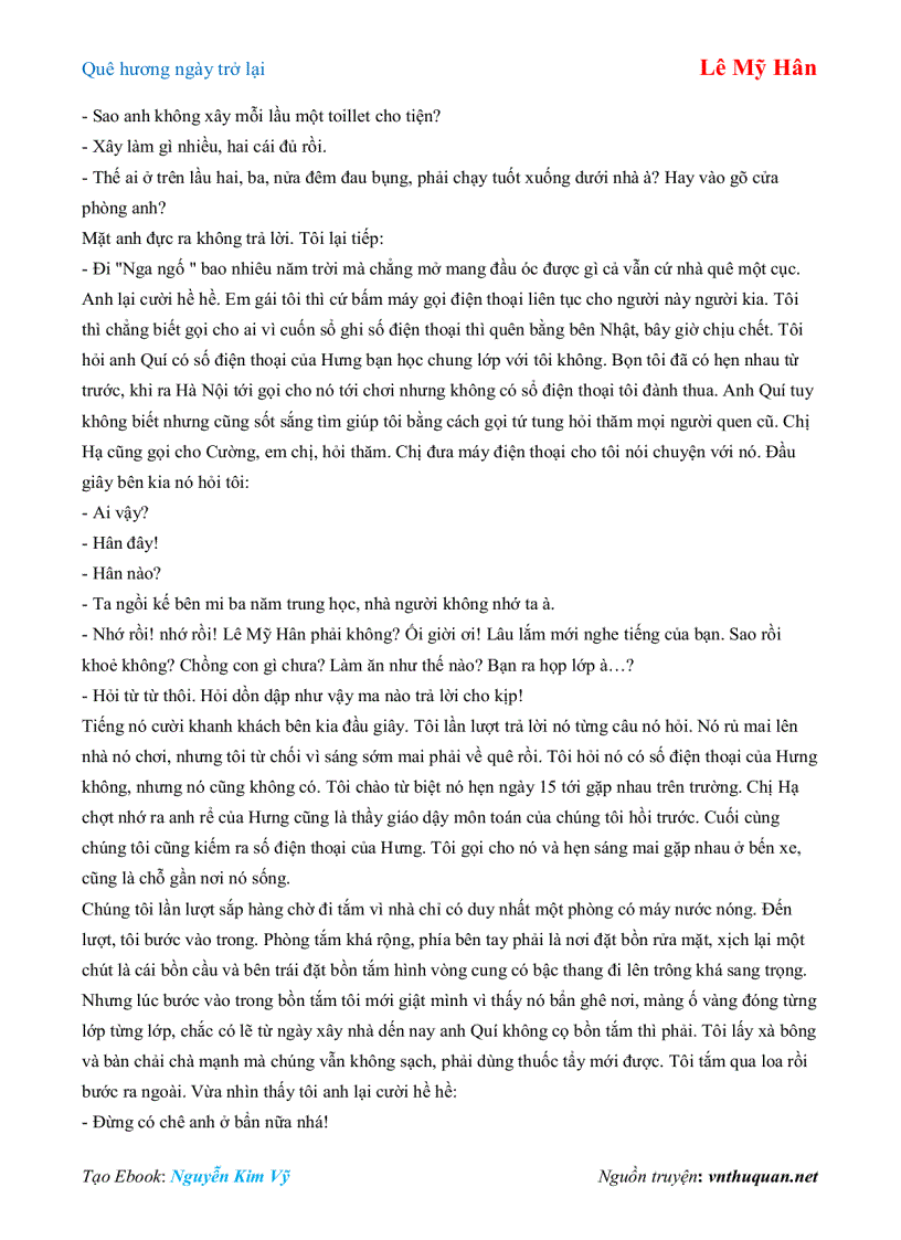 image for page Ebook Quê hương ngày trở lại Lê Mỹ Hân