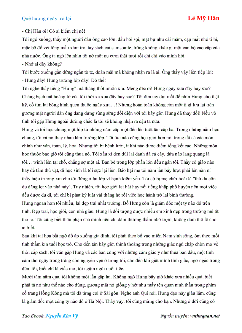 image for page Ebook Quê hương ngày trở lại Lê Mỹ Hân